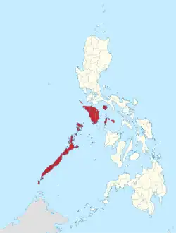 Map of the Philippines highlighting Mimaropa