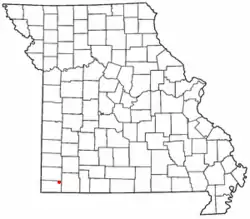 Location of Rocky Comfort in Missouri