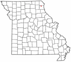 Location of Williamstown in Missouri