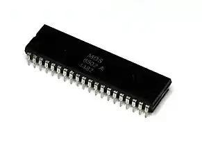 MOS 6502 computer chip in 'DIP' package