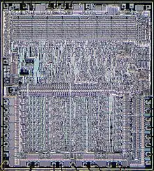 MOS 6502 computer chip die photograph
