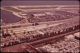 Cleveland Memorial Shoreway in 1973 (Former parking lot exit pictured)