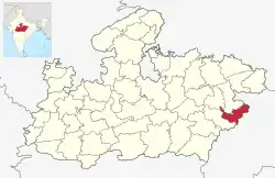 Location of Anuppur district in Madhya Pradesh