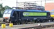 Siemens ES64F4 in black MRCE livery with ACTS branding