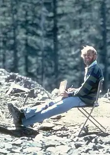 The volcanologist David A. Johnston 13 hours before his death at the1980 eruption of Mount St. Helens