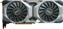 The image shows the radiator surface of the GeForce RTX 2080 VENTUS OC by MSI