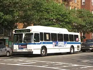 A Q25 bus in Flushing enroute to College Point.