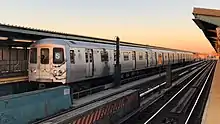 Lefferts Boulevard-bound A shuttle train at 80th Street