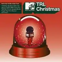 An image of a microphone in a snow globe. The album title, as well as a box with select songs, are also included on the image.