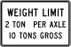 Weight limit with per axle and gross