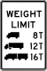 Weight limit with truck symbols