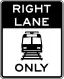 Light rail only in right lane