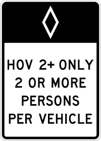 R3-10: Preferential lane vehicle occupancy definition (post-mounted)