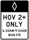 R3-11: Preferential lane operation, high-occupancy vehicles (post-mounted)