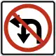 R3-18: Movement prohibition, no U or left turn