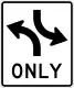 R3-9a: Two-way left turn only (overhead)