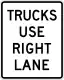 Trucks use right lane