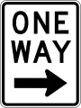One-way road sign used in USA (alt)
