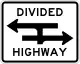 Divided highway crossing, T-intersection