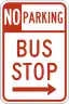 No parking, bus stop