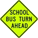 School bus turn ahead