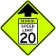 School speed limit ahead