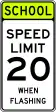 School speed limit when flashing