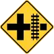 Junction ahead with parallel tracks (right)