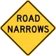 Road narrows