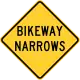 Bikeway narrows