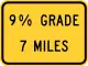 X% grade XX miles ahead