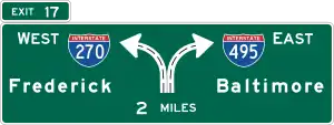 Interchange guide sign