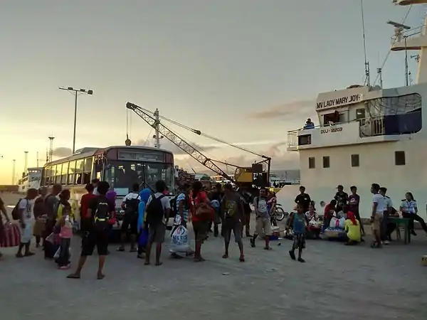 Passengers boarding MV Lady Mary Joy 3