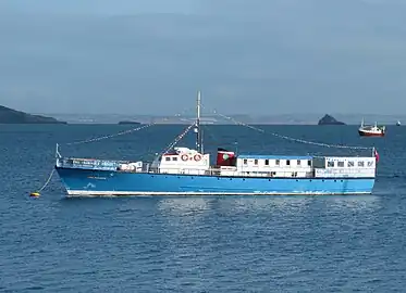 Surviving Fairmile B, RML497 at Brixham in England, prior to restoration to her wartime appearance