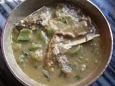 Assamese khar dish with rohu fish heads