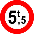 No vehicles weighing more than 5.5 tonnes