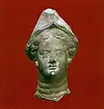 Clay figurine of ancient Greek Goddess Athena