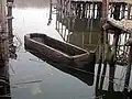 A kind of pirogue moored at the lakeside