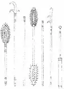 Various spiked maces and hook weapons in the Wujing Zongyao