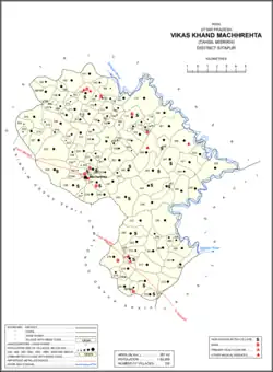 Location of Bihat Biram (#198) in Machhrehta block