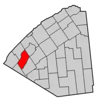 Map highlighting Macomb's location within St. Lawrence County.