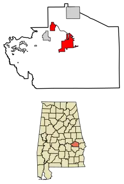 Location in Macon County, Alabama