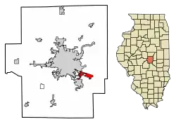Location in Macon County, Illinois