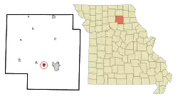 Location of Bevier, Missouri