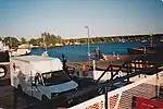 Vehicles loading onto the Madeline Island ferry boat