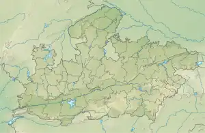Map showing the location of Ken Gharial Sanctuary