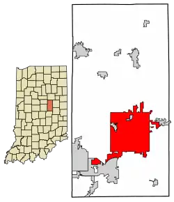 Location in Madison County, Indiana.