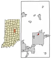 Location in Madison County, Indiana