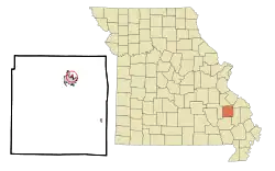 Location of Junction City, Missouri