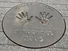 Madonna's handprints in concrete